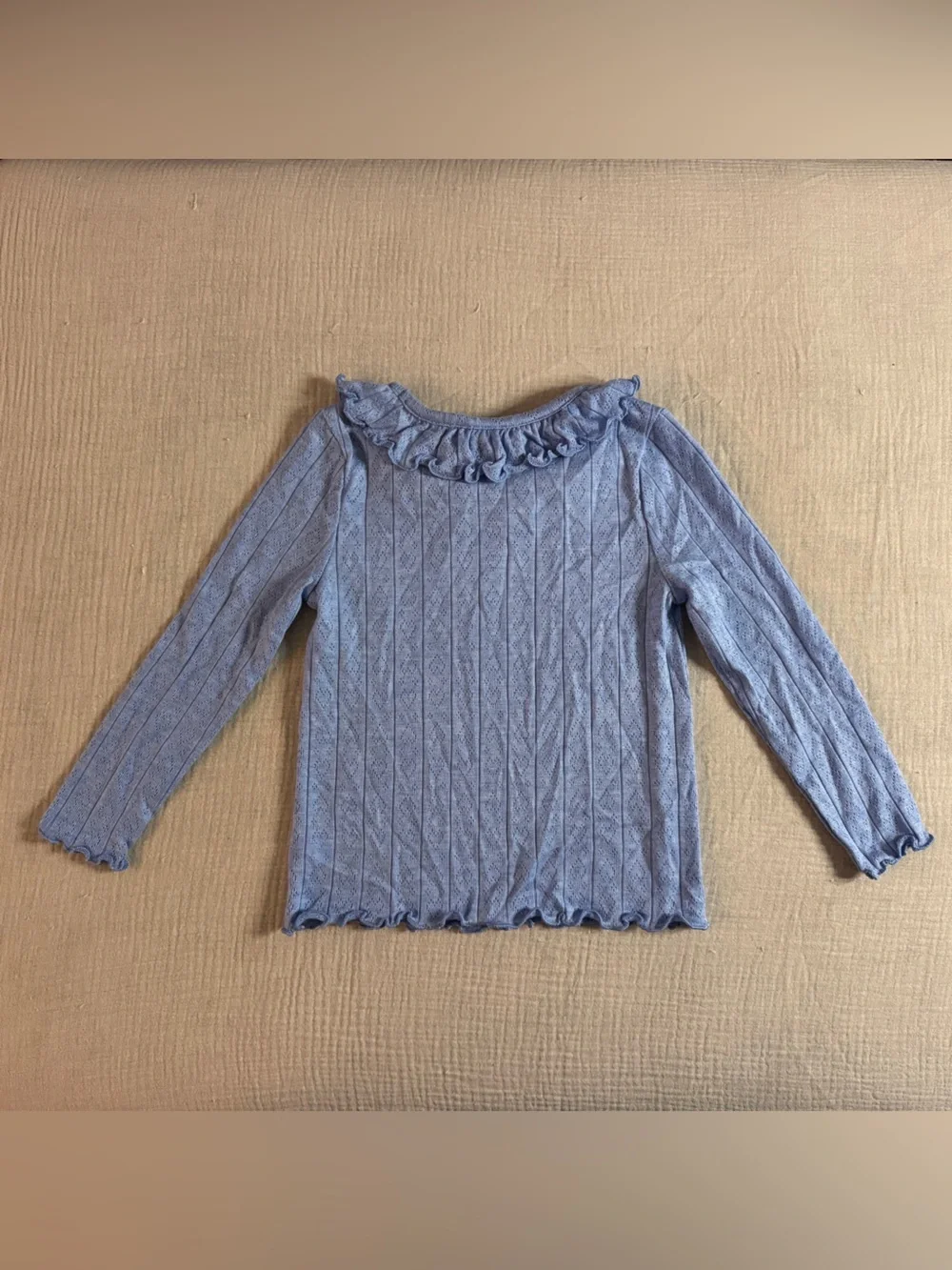 Old Navy Pointelle-Knit Ruffle Long Sleeve